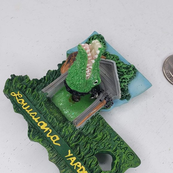 Louisiana Yard Dog Alligator Magnet Fridge Kitchen *FLAW* - Picture 3 of 4